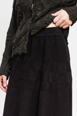 Knit Wool Skirt Black