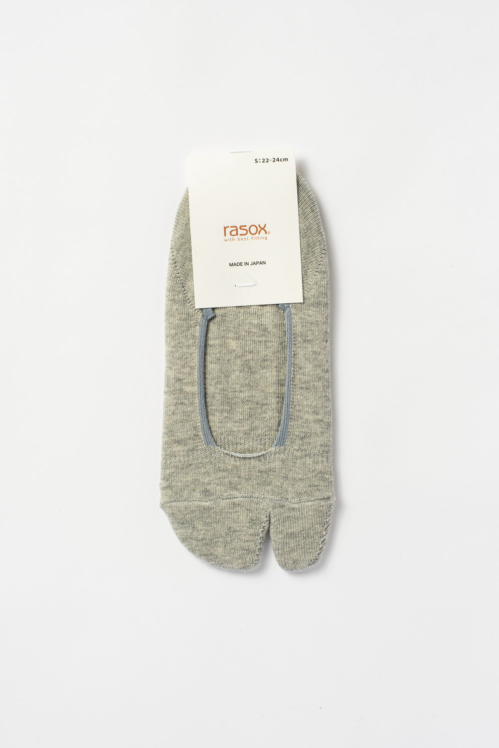 No Show Cotton Tabi Socks, Heather Grey