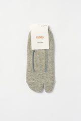 No Show Cotton Tabi Socks, Heather Grey