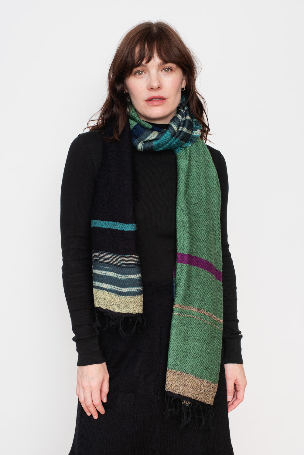 Roots Shawl MIDDLE 15 Wool/Cotton Mix