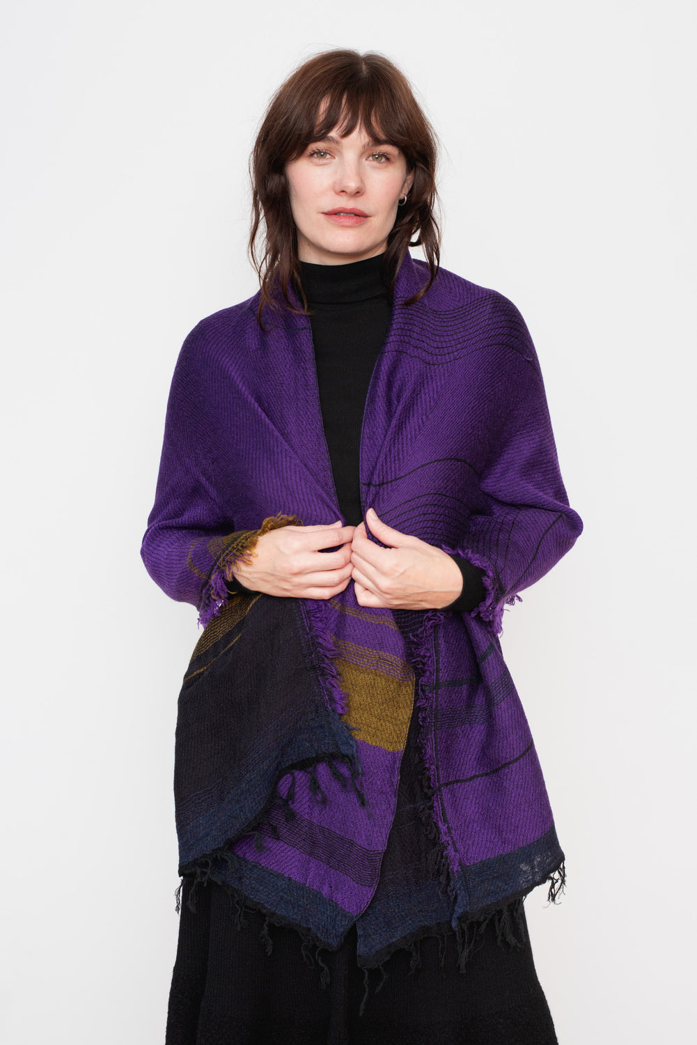 Roots Shawl MIDDLE 17 Wool/Cotton Mix