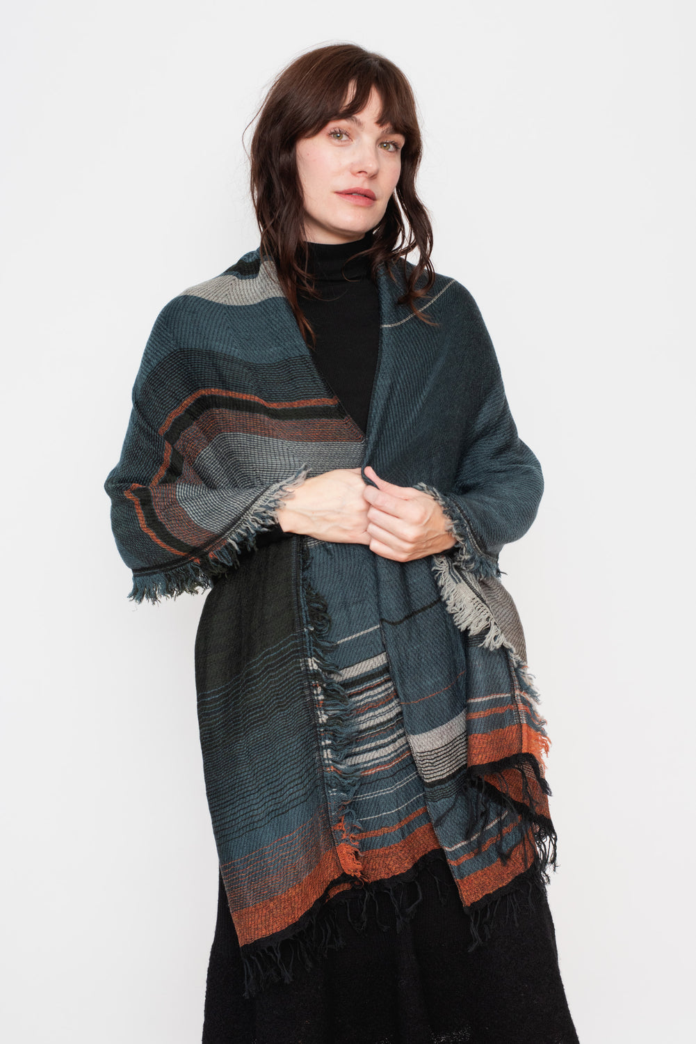 Roots Shawl MIDDLE 19 Wool/Cotton Mix