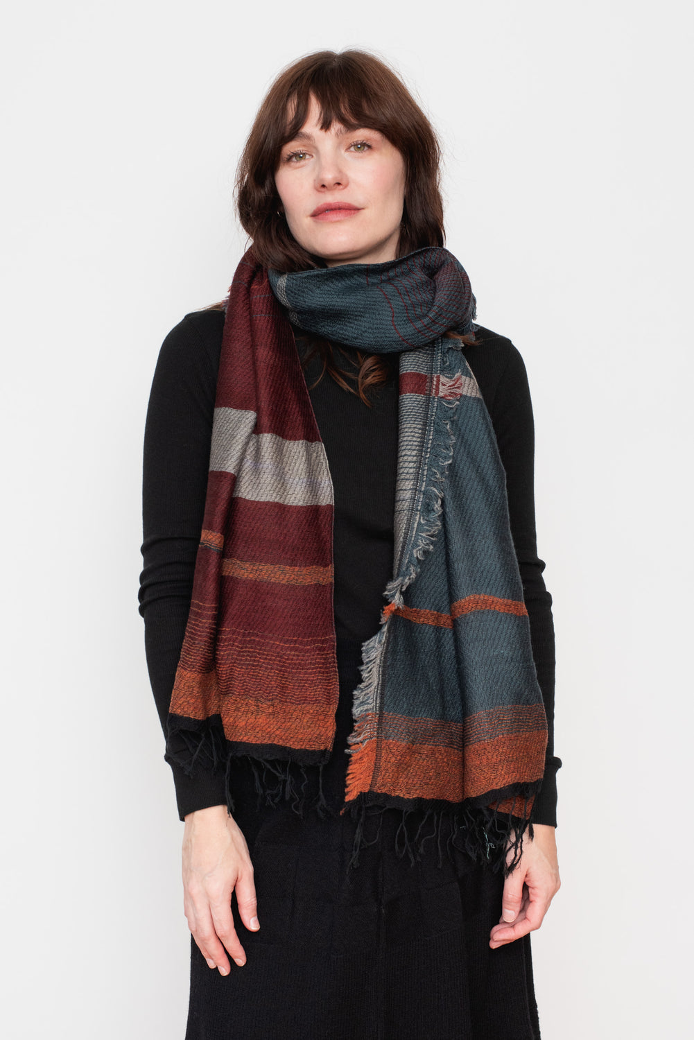 Roots Shawl MIDDLE 13 Wool/Cotton Mix