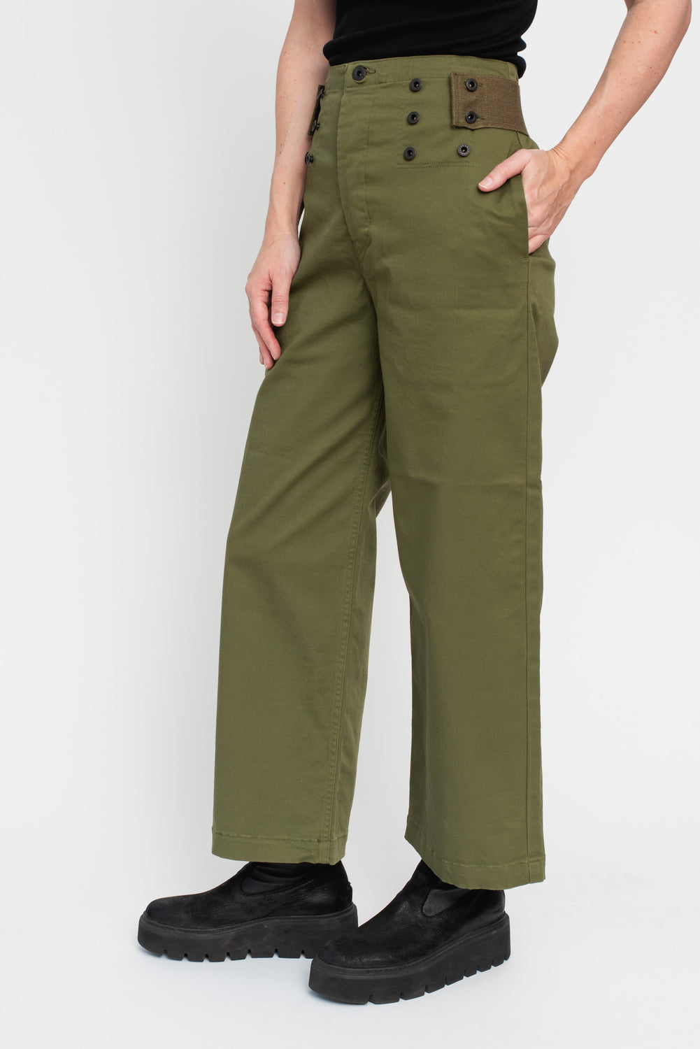 Stretch Chino TWIGGY 7-Stars Suspender Pants Khaki