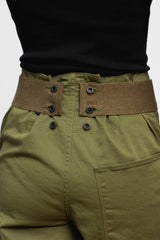 Stretch Chino TWIGGY 7-Stars Suspender Pants Khaki