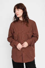 Broad Cloth Anorak Shirt Brown