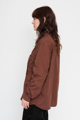 Broad Cloth Anorak Shirt Brown
