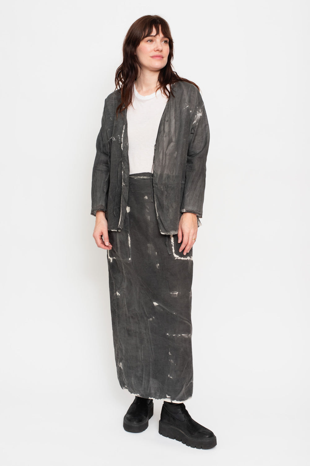 Open Jacket with Tie, Sumi Dye