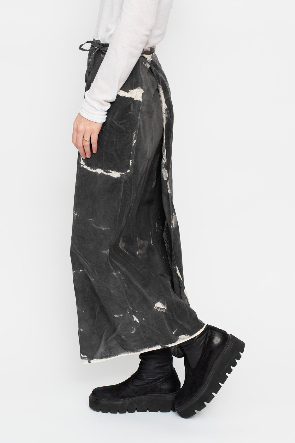 Simple Wrap Skirt, Sumi Dye