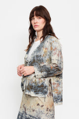Open Jacket with Tie, Botanical Dye Wool /Cotton Mix