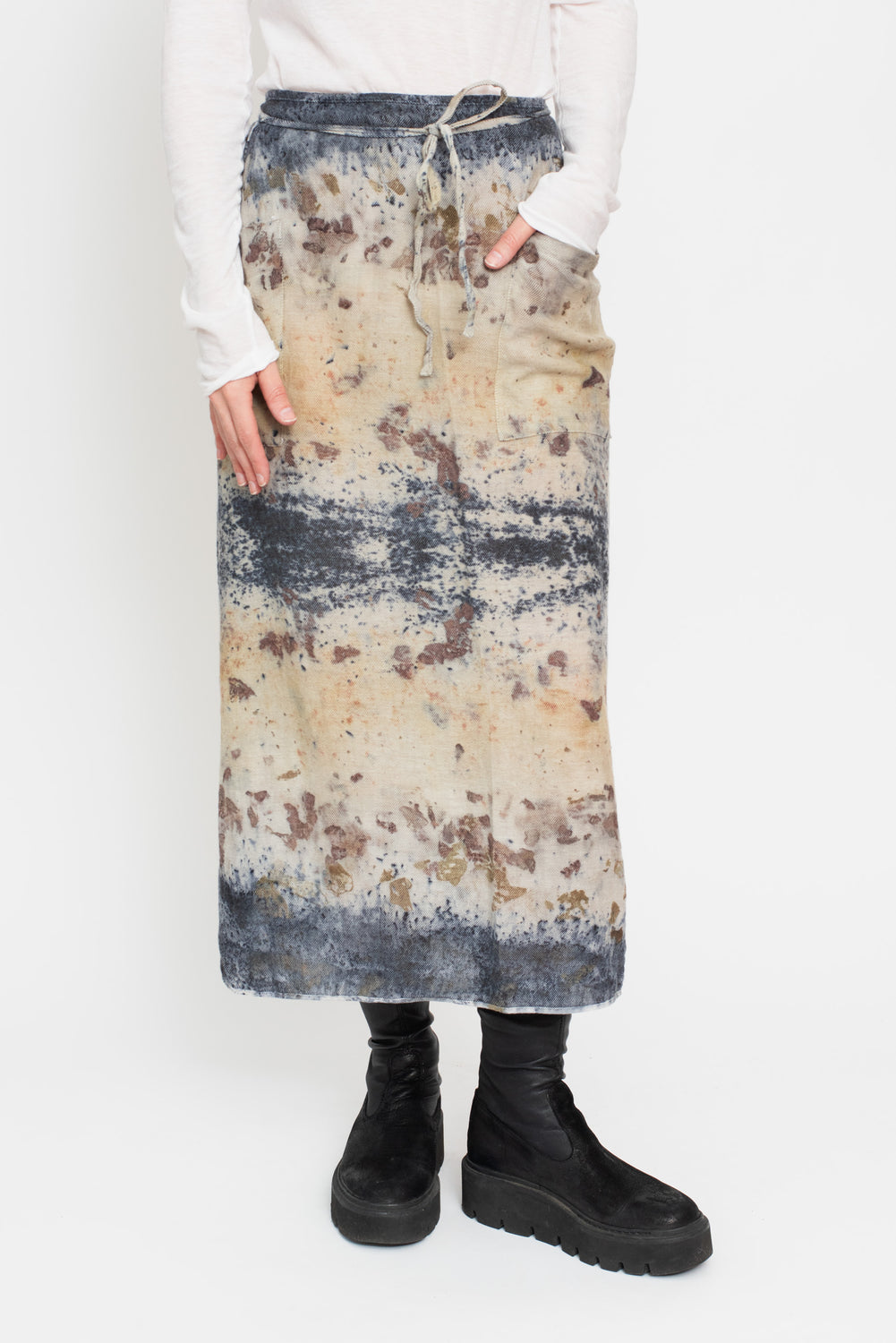 Botanical Dyed Wrap Skirt Wool/Cotton Mix
