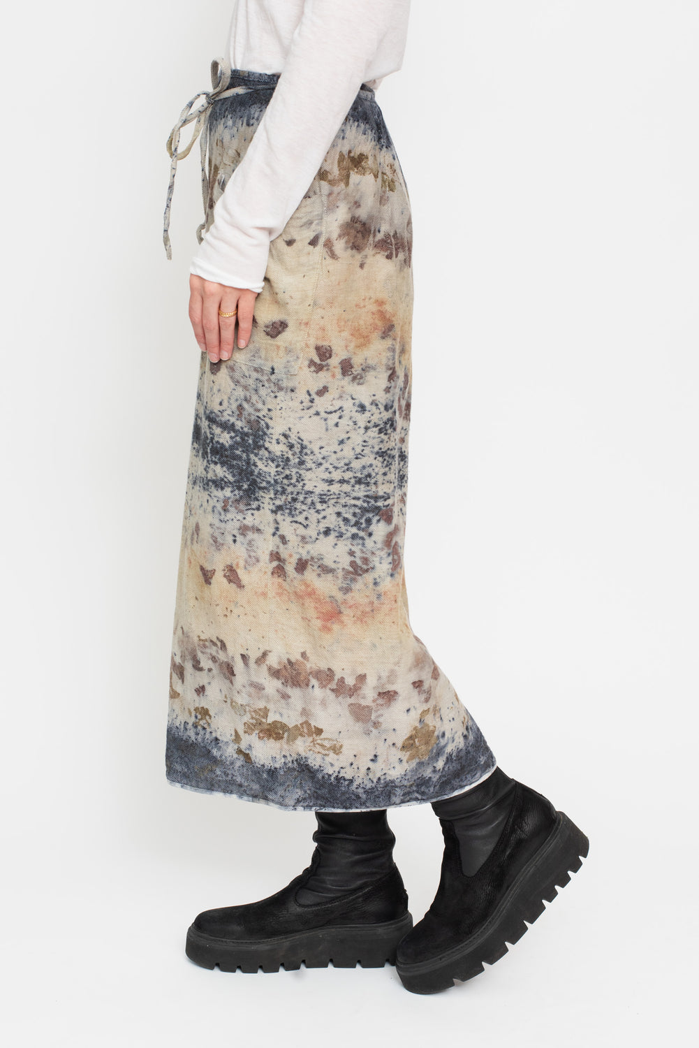 Botanical Dyed Wrap Skirt Wool/Cotton Mix