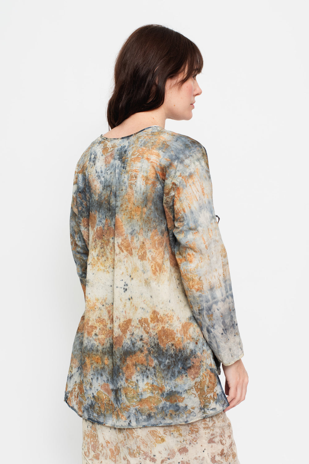 Open Jacket with Tie, Botanical Dye