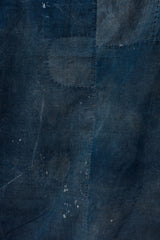 Large Japanese Indigo Textile with Kamon Crest (Boro Panel)