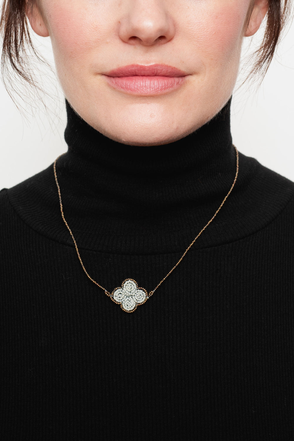 Venetian Window Pendant Necklace Small White