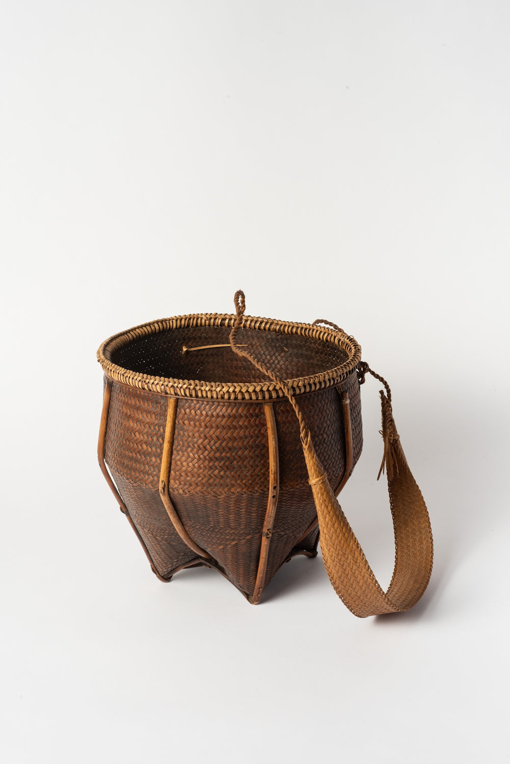 Vintage Japanese Bamboo Creel (Okeba Basket)