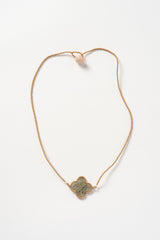 Venetian Window Pendant Necklace Small Blue