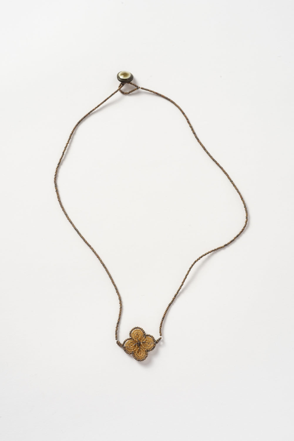 Venetian Window Pendant Necklace Small Caramel