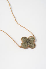 Venetian Window Pendant Necklace Large Blue