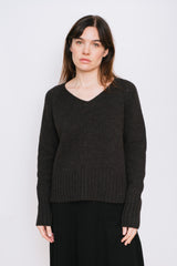 V-Neck Sweater Dark Brown