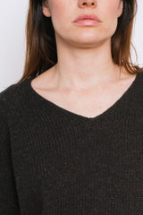 V-Neck Sweater Dark Brown