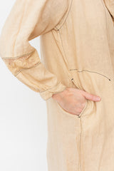 Lace Stitched Dress, Ecru