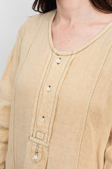 Lace Stitched Dress, Ecru