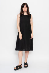 Sleeveless Linen Dress, Black