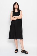 Sleeveless Linen Dress, Black