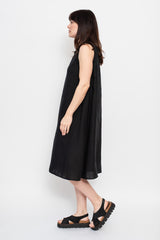 Sleeveless Linen Dress, Black