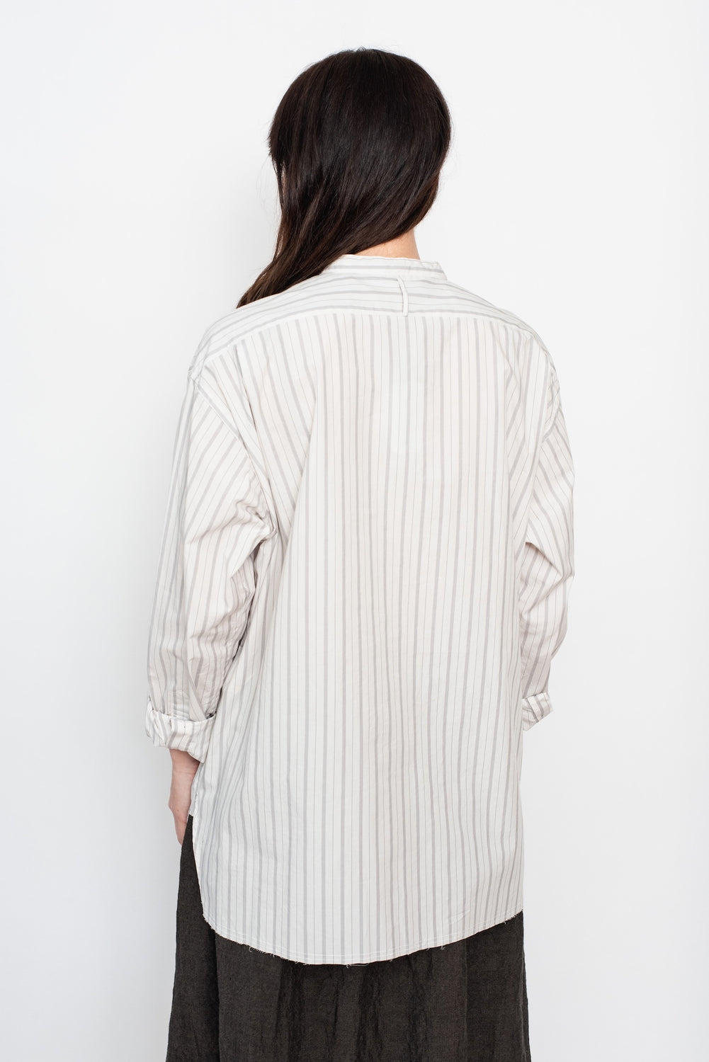 Band Collar Cotton Shirt