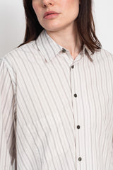 Unisex Asymmetric Stripe Cotton Shirt