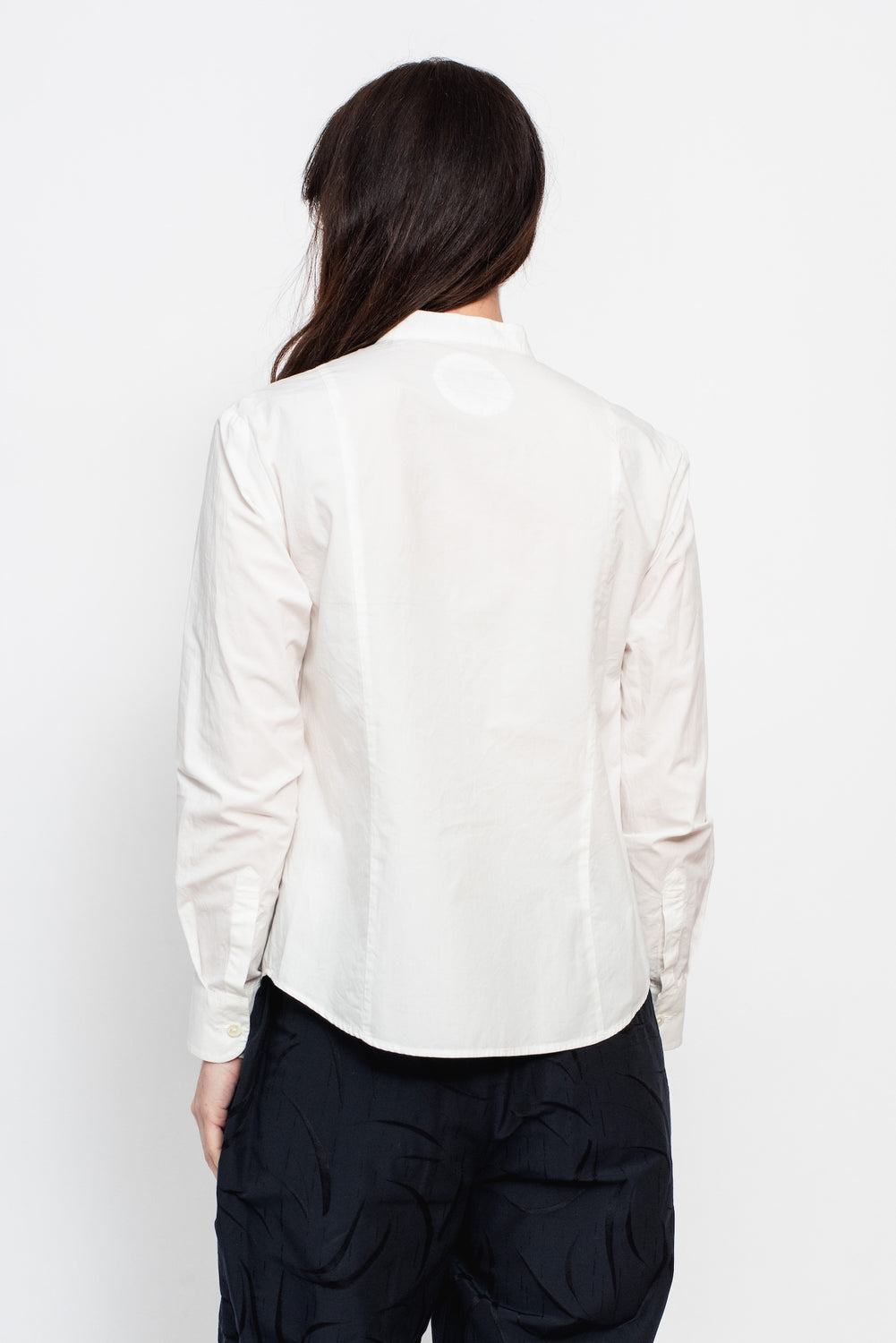 Woven Organic Cotton Stand Up Collar Shirt