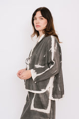 Open Jacket with Tie, Sumi Dye