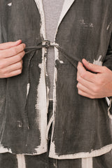 Open Jacket with Tie, Sumi Dye