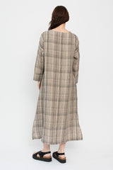 Check Dress Linen Natural