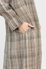 Check Dress Linen Natural
