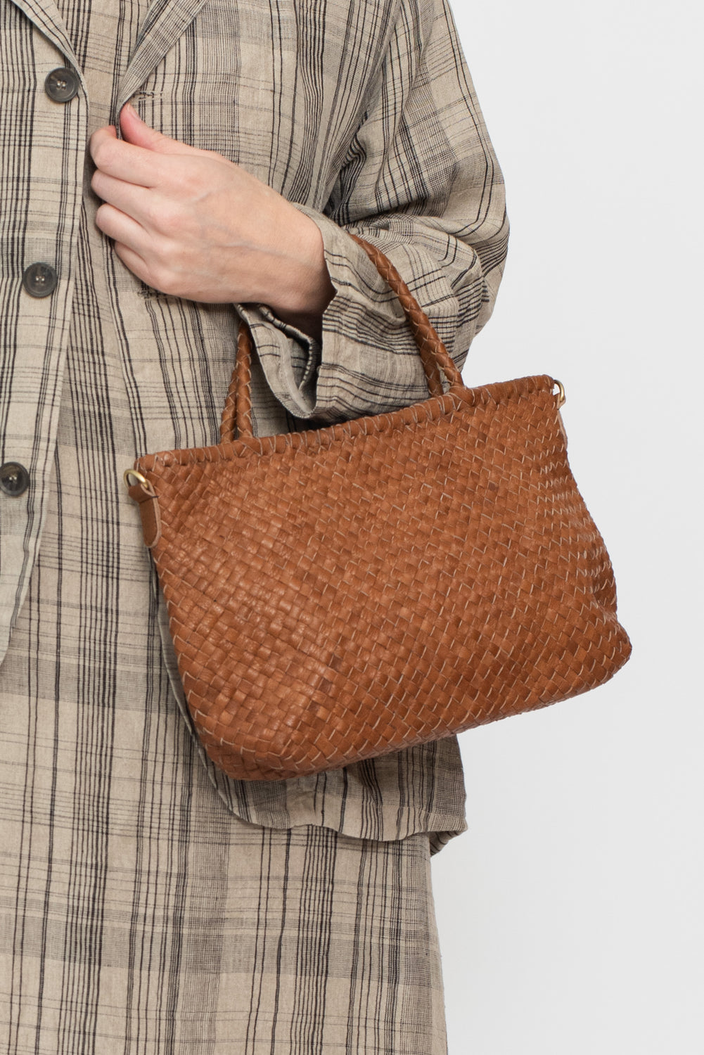 Leather Tote and Shoulder Bag Brown
