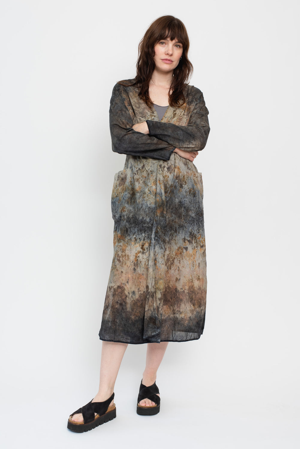 Wrap Dress or Duster, Botanical Dye