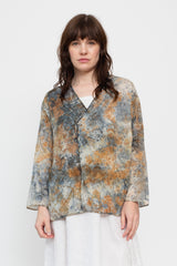 Open Jacket with Tie, Botanical Dye