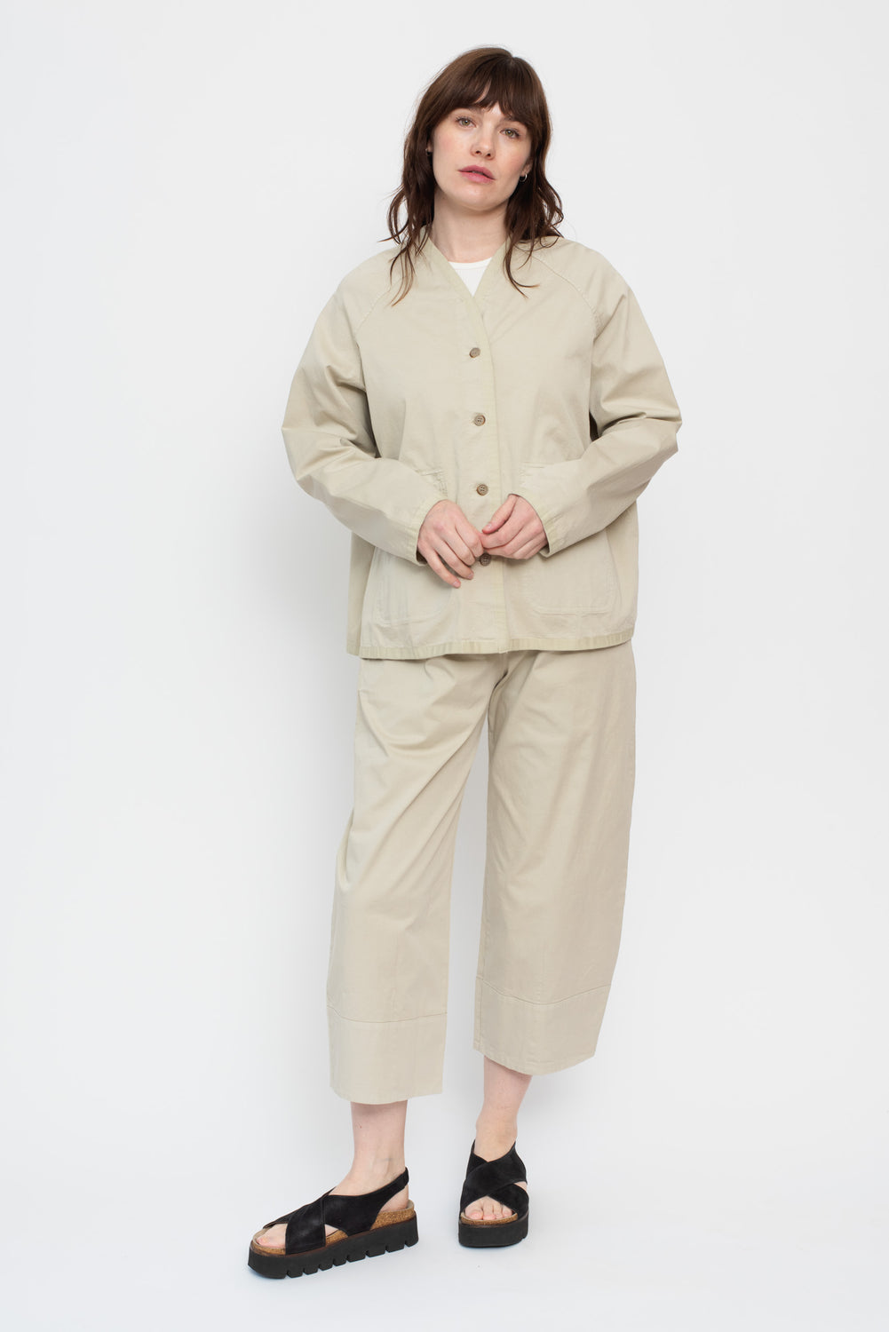 Cotton Stretch Jacket Sand