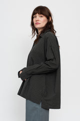 Dobby Check Oversized Shirt Charcoal, Unisex