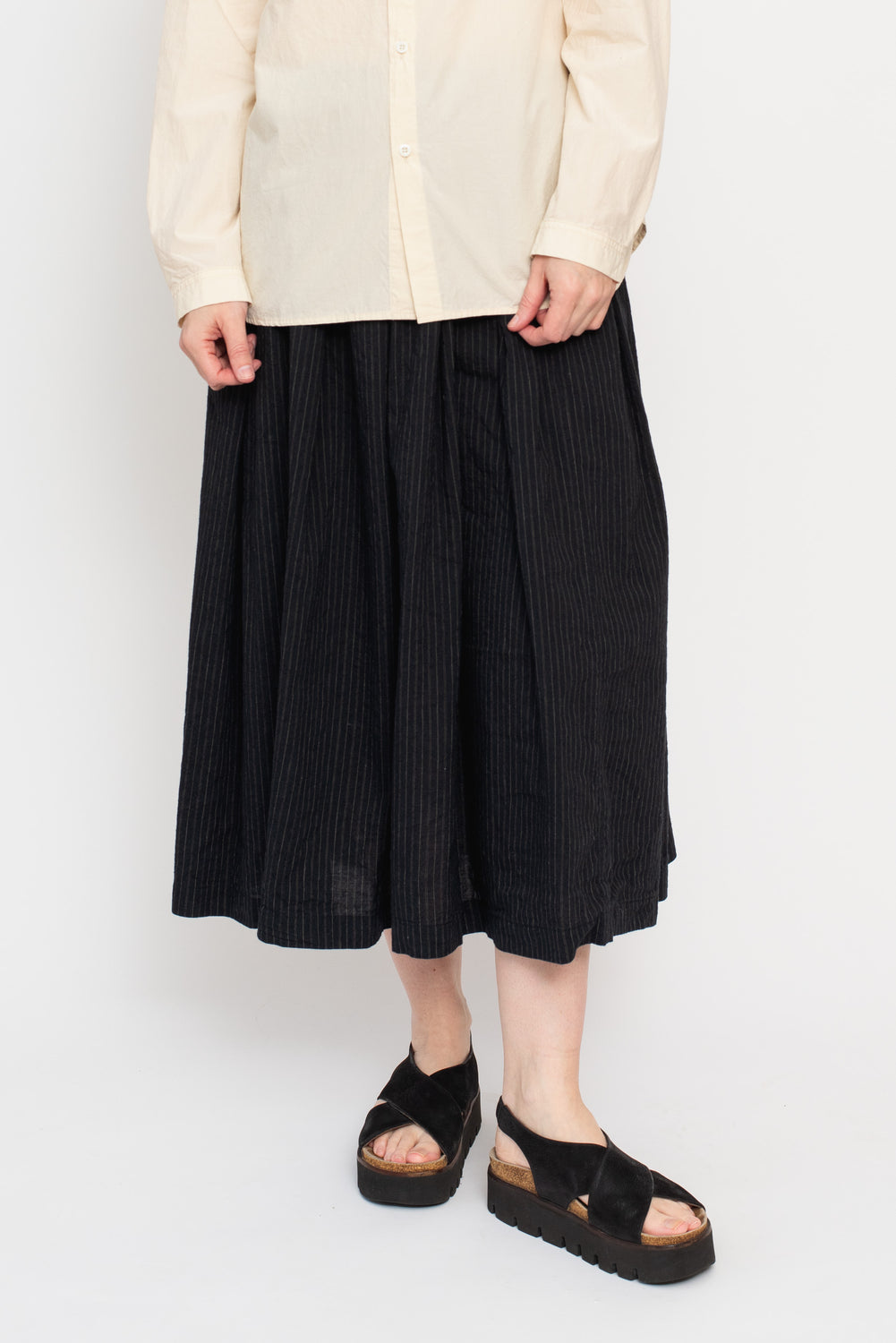 Vintage Stripes Gather Skirt