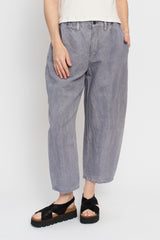 Cotton and Linen Garment Dyed Pants, Blue Grey