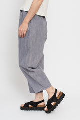 Cotton and Linen Garment Dyed Pants, Blue Grey