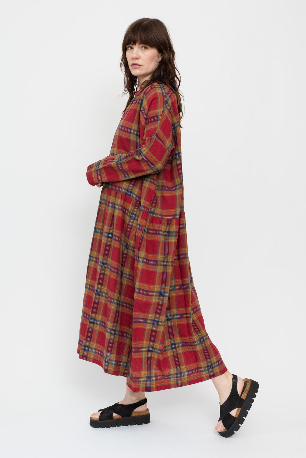 Tartan Shirt Dress Red