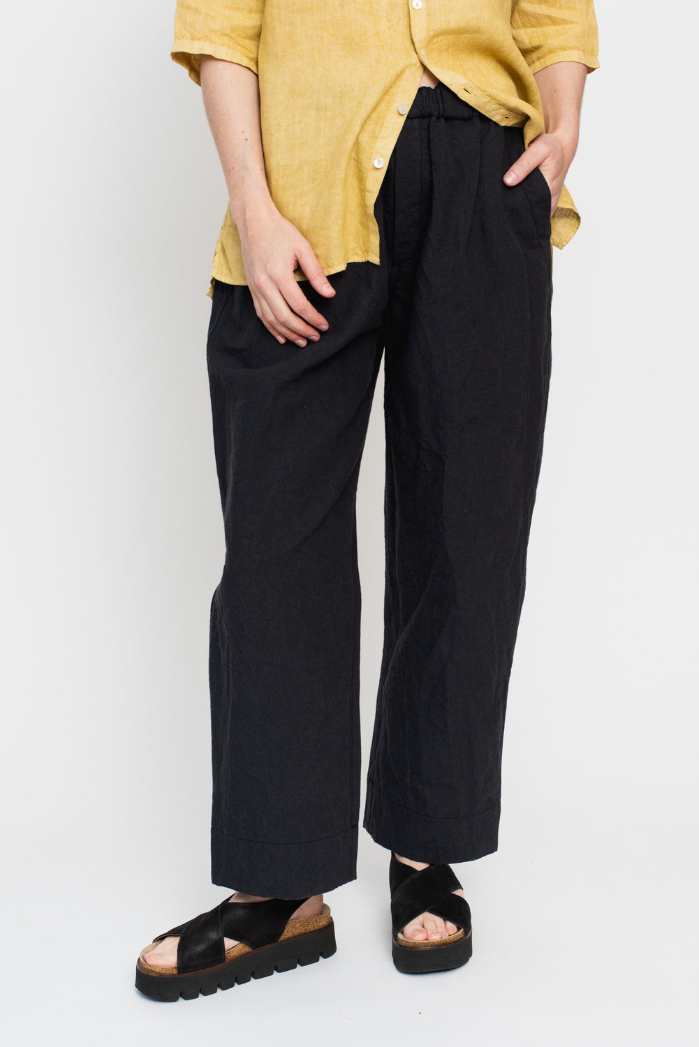 Unisex Linen and Cotton Pants, Charcoal Gray