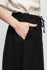 Tightly Twisted Hemp and Cotton Skirt, Black