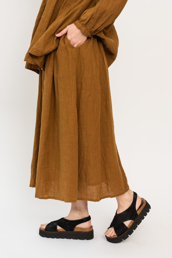 French Linen Skirt, Camel – Moth
