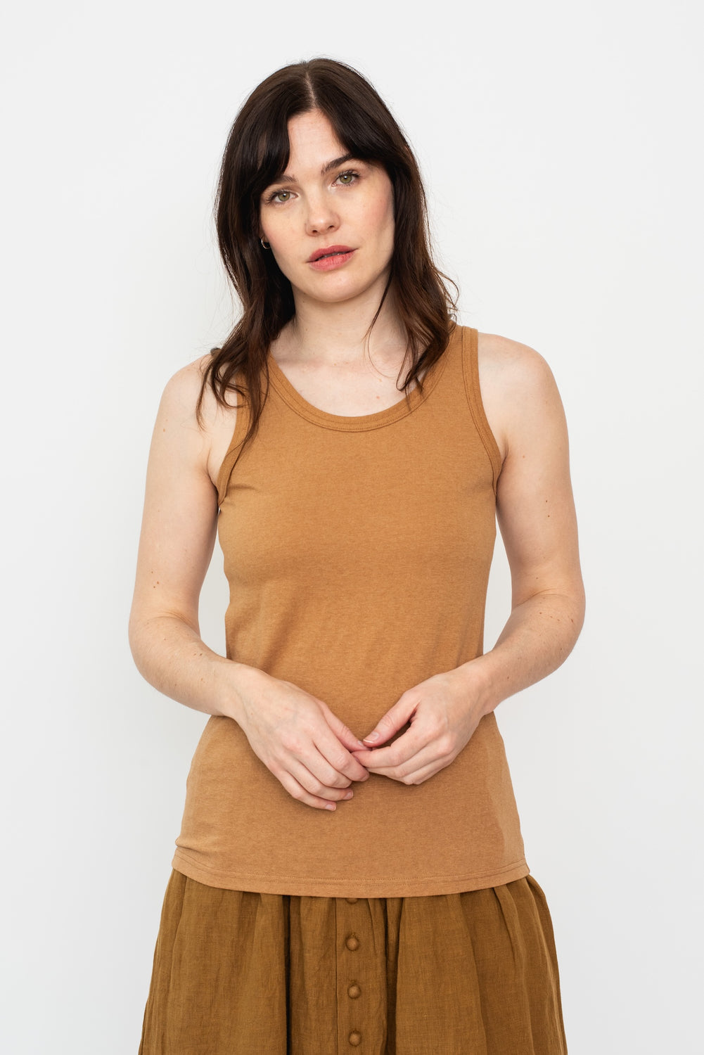 UNDYED Cotton Tank Top, Camel